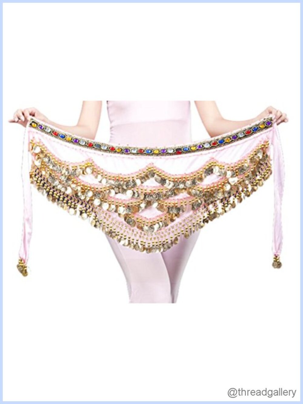 Belly Dance Hip Scarf Gold Coins Wrap Belt Costume Skirt